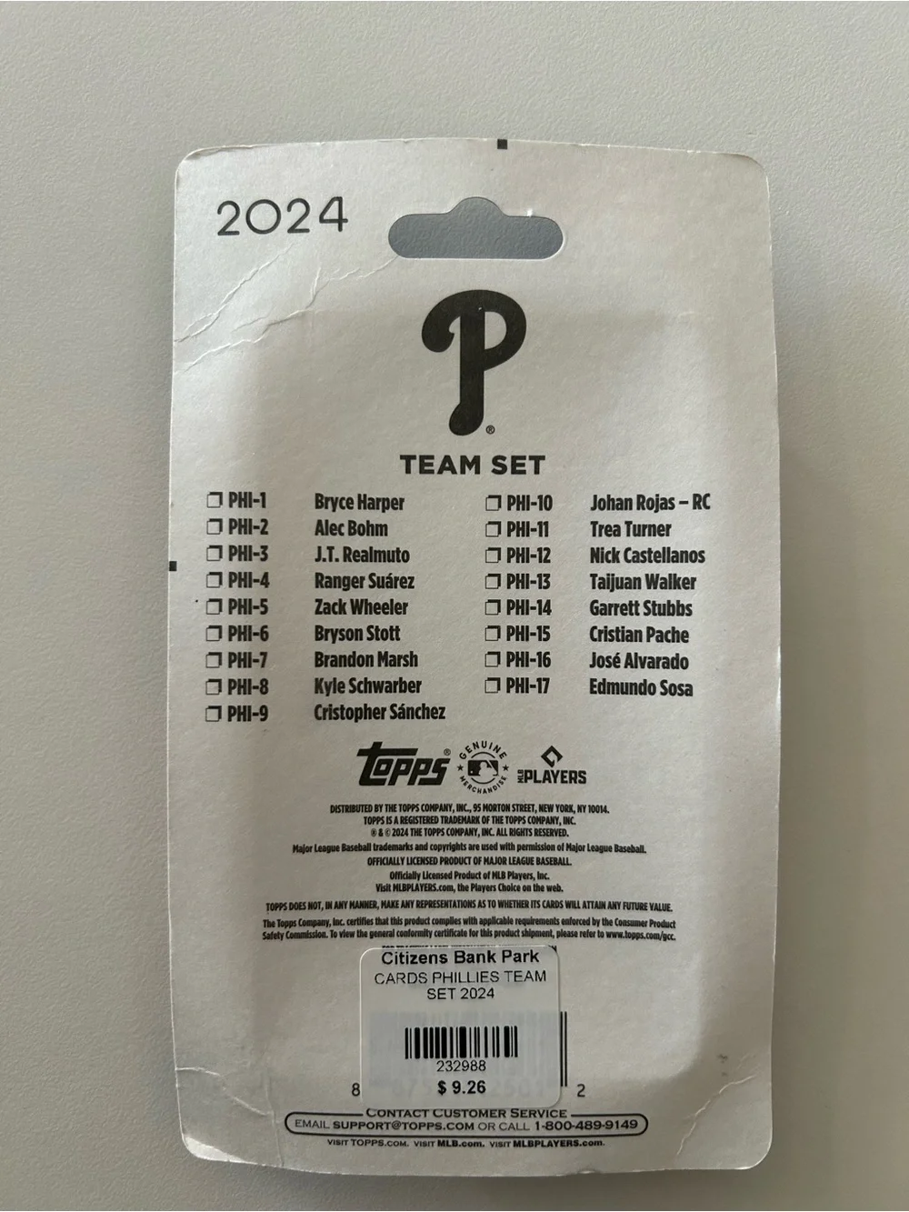 Topps Phillies Bryce Harper Trading Card Pack - Red, White, Blue